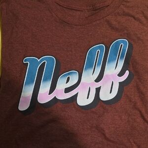 Neff Burgundy Tee with Gradient Logo